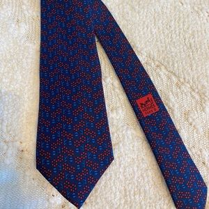 Hermès Silk Tie Geometric Flowers